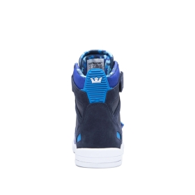 Supra Mens BREAKER High Top Shoes Navy/Royal/white | US-12512